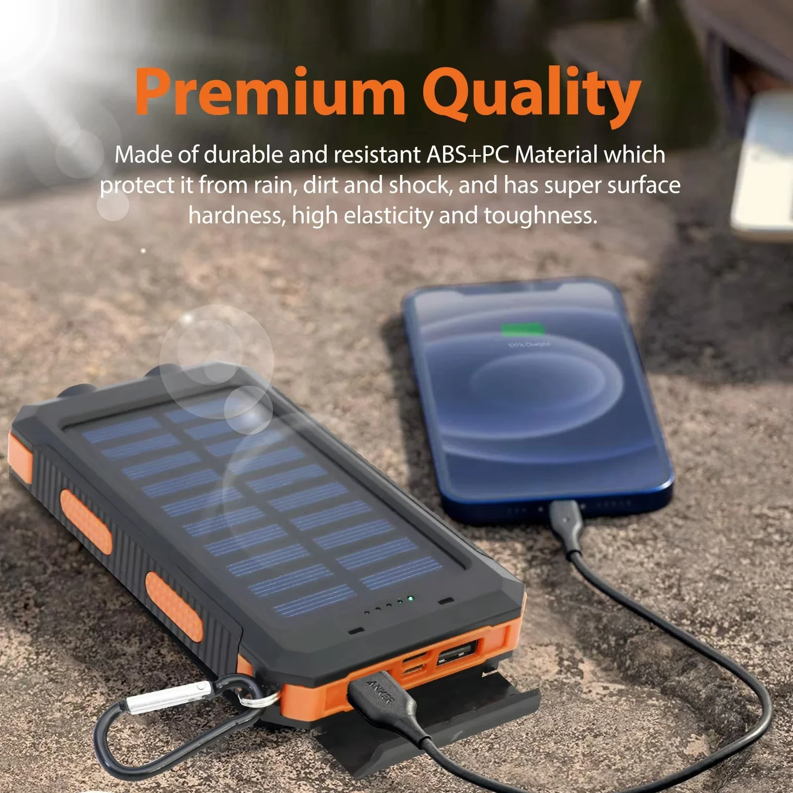 Waterproof Solar Power Bank 20 - Solar Emergency Charger ulasan dan harga