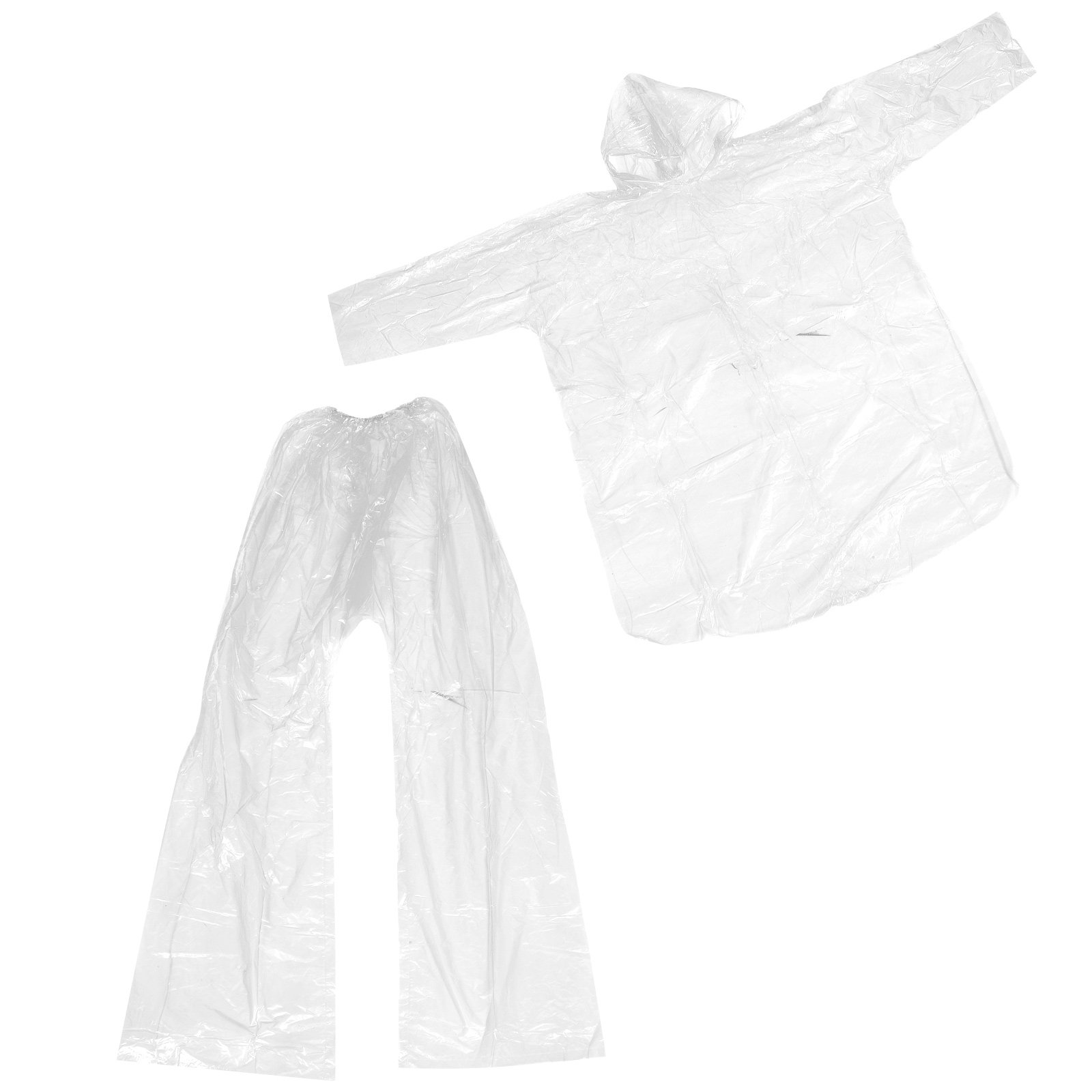 Hooded Clear Rain Poncho Set W - Emergency Poncho Rain ulasan dan harga